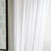 imageMartha Stewart Glacier Sheer Rod Pocket Window Curtain Panel Pair 84 Soft White