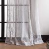imageMartha Stewart Hourglass Embroidery Rod Pocket Window Curtain Panel Pair 95 WhiteSilver