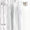 imageMartha Stewart Hourglass Embroidery Rod Pocket Window Curtain Panel Pair 95 WhiteWhite
