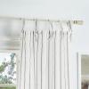 imageMartha Stewart Laguna Stripe SemiSheer Tie Tab Window Curtain Panel Pair 84 BlueGrey