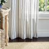 imageMartha Stewart Laguna Stripe SemiSheer Tie Tab Window Curtain Panel Pair 84 BlueNavy