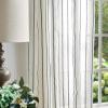 imageMartha Stewart Laguna Stripe SemiSheer Tie Tab Window Curtain Panel Pair 84 BlueNavy