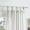 imageMartha Stewart Laguna Stripe SemiSheer Tie Tab Window Curtain Panel Pair 84 BlueNavy