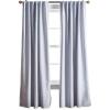 imageMartha Stewart Lido Linen Blackout Foam Lined Rod PocketBack Tab Window Curtain Panel Pair 84 WhiteGrey