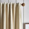 imageMartha Stewart Lido Linen Blackout Foam Lined Rod PocketBack Tab Window Curtain Panel Pair 84 WhiteLinen