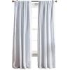 imageMartha Stewart Lido Linen Blackout Foam Lined Rod PocketBack Tab Window Curtain Panel Pair 84 WhiteWhite