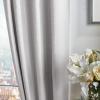 imageMartha Stewart Park Avenue Metallic Blackout Back Tab Window Curtain Panel Pair 84 BlushSilver