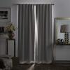 imageMartha Stewart Park Avenue Metallic Blackout Back Tab Window Curtain Panel Pair 84 BlushWhite