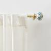 imageMartha Stewart Roseland Curtain Rod Set for Windows 36 66 34 inch Brushed Brass Blue White Finials