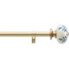 imageMartha Stewart Roseland Curtain Rod Set for Windows 36 66 34 inch Brushed Brass Blue White Finials