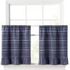 imageMartha Stewart Ruffle Curtains Striped Valance for Window  Kitchen Curtain  1 Piece  60 x 14 BlueBlue