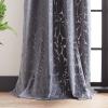 imageMartha Stewart Sherwood Velvet Grommet Window Curtain Panel Pair 84 TealGrey