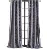 imageMartha Stewart Sherwood Velvet Grommet Window Curtain Panel Pair 84 TealGrey