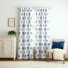 imageMartha Stewart Blue and White Floral Blackout Window Curtains for Living Room or Bedroom  37 x 84  Set of 2  Block Print FlowersBlue