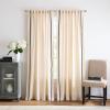 imageMartha Stewart Cream Light Filtering Window Curtains for Living Room  50 x 84  Set of 2  Back Tab Panels  Embroidered Stripe LinenLinen