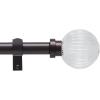 imageMartha Stewart Freeport Curtain Rod for Windows 66 to 120 inches Adjustable Length 1 inch Diameter Metal Curtain Rod with Round Finials 66  120 BronzeBronze