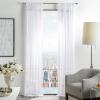 imageMartha Stewart Glacier Sheer Rod Pocket Window Curtain Panel Pair 84 Soft White