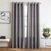 imageMartha Stewart Grey Light Filtering Window Curtains for Living Room or Bedroom  50 x 95  Textured Panels  Grommet Top  Set of 2Charcoal