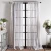 imageMartha Stewart Hourglass Embroidery Rod Pocket Window Curtain Panel Pair 95 WhiteSilver