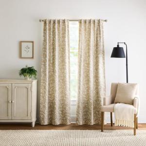 imageMartha Stewart Beige Floral Blackout Window Curtains for Living Room or Bedroom  37 x 84  Set of 2  Linen Cream FlowersLinen