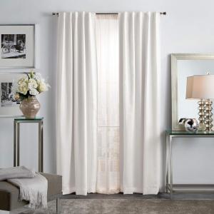 imageMartha Stewart Park Avenue Metallic Blackout Back Tab Window Curtain Panel Pair 84 BlushBlush