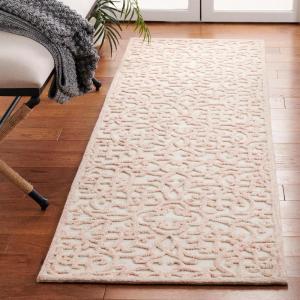 imageMartha Stewart x SAFAVIEH Area Rug Collection  8 x 10 Blue amp Ivory Handmade Wool Ideal for Living Room Bedroom Office Dining Space MSR3513BIvoryPink