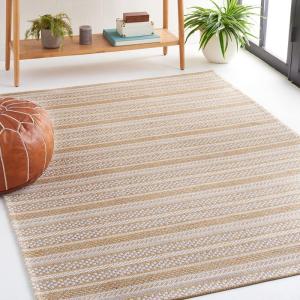 imageMartha Stewart x SAFAVIEH Area Rug Collection  8 x 10 Taupe amp Beige Cotton Ideal for Living Room Bedroom Office Dining Space MSR412ETaupeBeige