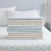 imageMartha Stewart  Queen Size Sheet Set Crisp amp Tailored Sheets with a Smooth Cotton Percale Feel  Striped Bed Sheets with Matching Pillowcases amp Fitted Sheet Leaf Stripe PinkSmall Gingham Pink