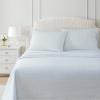 imageMartha Stewart  Queen Size Sheet Set Crisp amp Tailored Sheets with a Smooth Cotton Percale Feel  Striped Bed Sheets with Matching Pillowcases amp Fitted Sheet Leaf Stripe PinkPolka Dot Blue
