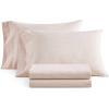imageMartha Stewart  Queen Size Sheet Set Crisp amp Tailored Sheets with a Smooth Cotton Percale Feel  Striped Bed Sheets with Matching Pillowcases amp Fitted Sheet Leaf Stripe PinkSmall Gingham Pink