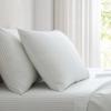 imageMartha Stewart  Queen Size Sheet Set Crisp amp Tailored Sheets with a Smooth Cotton Percale Feel  Striped Bed Sheets with Matching Pillowcases amp Fitted Sheet Leaf Stripe PinkTicking Stripe Green