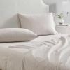 imageMartha Stewart  Queen Size Sheet Set Crisp amp Tailored Sheets with a Smooth Cotton Percale Feel  Striped Bed Sheets with Matching Pillowcases amp Fitted Sheet Leaf Stripe PinkLeaves Beige