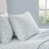 imageMartha Stewart  Queen Size Sheet Set Crisp amp Tailored Sheets with a Smooth Cotton Percale Feel  Striped Bed Sheets with Matching Pillowcases amp Fitted Sheet Leaf Stripe PinkFloral Blue
