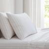 imageMartha Stewart  Queen Size Sheet Set Crisp amp Tailored Sheets with a Smooth Cotton Percale Feel  Striped Bed Sheets with Matching Pillowcases amp Fitted Sheet Leaf Stripe PinkLeaf Stripe Pink