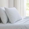 imageMartha Stewart  Queen Size Sheet Set Crisp amp Tailored Sheets with a Smooth Cotton Percale Feel  Striped Bed Sheets with Matching Pillowcases amp Fitted Sheet Leaf Stripe PinkFloral Stripe Blue