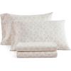 imageMartha Stewart  Queen Size Sheet Set Crisp amp Tailored Sheets with a Smooth Cotton Percale Feel  Striped Bed Sheets with Matching Pillowcases amp Fitted Sheet Leaf Stripe PinkFloral White
