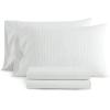 imageMartha Stewart  Queen Size Sheet Set Crisp amp Tailored Sheets with a Smooth Cotton Percale Feel  Striped Bed Sheets with Matching Pillowcases amp Fitted Sheet Leaf Stripe PinkTicking Stripe Green