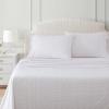 imageMartha Stewart  Queen Size Sheet Set Crisp amp Tailored Sheets with a Smooth Cotton Percale Feel  Striped Bed Sheets with Matching Pillowcases amp Fitted Sheet Leaf Stripe PinkFloral Stripe Pink
