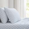 imageMartha Stewart  Queen Size Sheet Set Crisp amp Tailored Sheets with a Smooth Cotton Percale Feel  Striped Bed Sheets with Matching Pillowcases amp Fitted Sheet Leaf Stripe PinkLeaf Trellis Blue