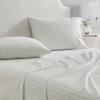 imageMartha Stewart  Queen Size Sheet Set Crisp amp Tailored Sheets with a Smooth Cotton Percale Feel  Striped Bed Sheets with Matching Pillowcases amp Fitted Sheet Leaf Stripe PinkDitsy Vine Green