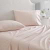 imageMartha Stewart  Queen Size Sheet Set Crisp amp Tailored Sheets with a Smooth Cotton Percale Feel  Striped Bed Sheets with Matching Pillowcases amp Fitted Sheet Leaf Stripe PinkSmall Gingham Pink