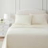 imageMartha Stewart  Queen Size Sheet Set Crisp amp Tailored Sheets with a Smooth Cotton Percale Feel  Striped Bed Sheets with Matching Pillowcases amp Fitted Sheet Leaf Stripe PinkStripe Yellow