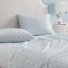 imageMartha Stewart  Queen Size Sheet Set Crisp amp Tailored Sheets with a Smooth Cotton Percale Feel  Striped Bed Sheets with Matching Pillowcases amp Fitted Sheet Leaf Stripe PinkFloral Blue