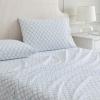 imageMartha Stewart  Queen Size Sheet Set Crisp amp Tailored Sheets with a Smooth Cotton Percale Feel  Striped Bed Sheets with Matching Pillowcases amp Fitted Sheet Leaf Stripe PinkLeaf Trellis Blue