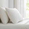 imageMartha Stewart  Queen Size Sheet Set Crisp amp Tailored Sheets with a Smooth Cotton Percale Feel  Striped Bed Sheets with Matching Pillowcases amp Fitted Sheet Leaf Stripe PinkFrancesca Stripe Beige