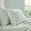 imageMartha Stewart  Queen Size Sheet Set Crisp amp Tailored Sheets with a Smooth Cotton Percale Feel  Striped Bed Sheets with Matching Pillowcases amp Fitted Sheet Leaf Stripe PinkLeaves Green