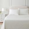 imageMartha Stewart  Queen Size Sheet Set Crisp amp Tailored Sheets with a Smooth Cotton Percale Feel  Striped Bed Sheets with Matching Pillowcases amp Fitted Sheet Leaf Stripe PinkFrancesca Stripe Beige