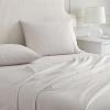 imageMartha Stewart  Queen Size Sheet Set Crisp amp Tailored Sheets with a Smooth Cotton Percale Feel  Striped Bed Sheets with Matching Pillowcases amp Fitted Sheet Leaf Stripe PinkGingham Beige