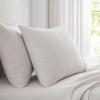 imageMartha Stewart  Queen Size Sheet Set Crisp amp Tailored Sheets with a Smooth Cotton Percale Feel  Striped Bed Sheets with Matching Pillowcases amp Fitted Sheet Leaf Stripe PinkGingham Beige