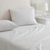 imageMartha Stewart  Queen Size Sheet Set Crisp amp Tailored Sheets with a Smooth Cotton Percale Feel  Striped Bed Sheets with Matching Pillowcases amp Fitted Sheet Leaf Stripe PinkKennedy Floral Pink